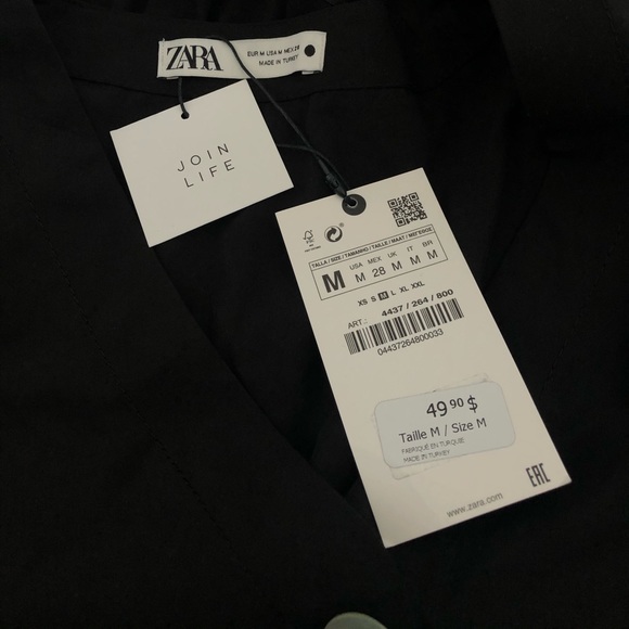 NWT Zara V-Neck Blouse - Picture 3 of 3